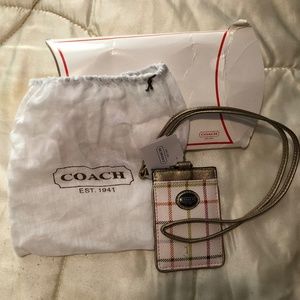 Coach Credit Card/Nametag Holder with Lanyard